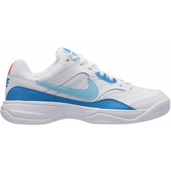 Nike Court Lite Clay Tennis Shoe White Bleached Aqua-Neo Turq-Hot Lava 38,5