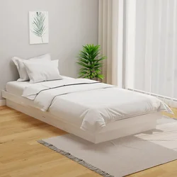 Okvir za krevet od masivnog drva bijeli 90 x 200 cm
