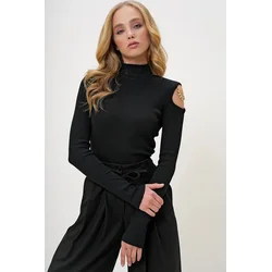 Trend Alacati Stili Ženska bluza dugih rukava Alc-X13141, Crna