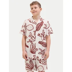 Jack & Jones Junior Srajca Luke 12277298 Écru Relaxed Fit
