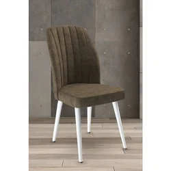 Hanah Home set trpezarijskih stolica Platinum 2 kom, braon tkanina Jerry, bele metalne noge