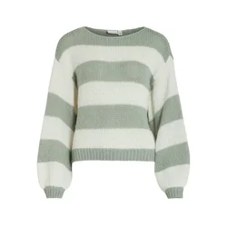 VILA Pulover VIChoca  pastelno zelena / bela