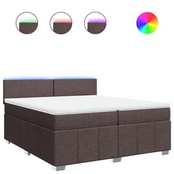 Vidaxl Box spring postelja z vzmetnico temno rjav 200x200 cm blago