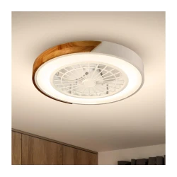 Brilagi-LED prigušiva svetiljka sa ventilatorom LED/30W/230V 3000-6500K bela/hrast + daljinski upravljač