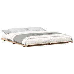 Vidaxl Konstrukcija postelje Rjava 200 x 220 cm Masivno borovo les