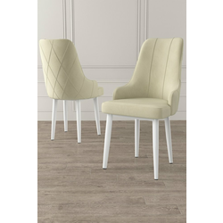 HANAH HOME Set 4 stolice Trex Cream White