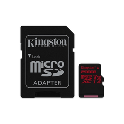SDXC KINGSTON MICRO 256GB CANVAS REACT, 100MB/80MB/s, UHS-I Speed Class 3 (U3), V30 (SDCR/256GB)