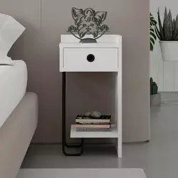 Hanah Home Noćni ormarić Sirius 32x61x30cm Beli