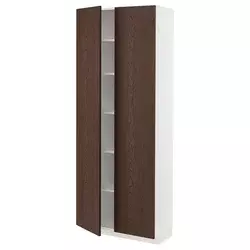 METOD Visoki element s policama, bela/Sinarp smeđa, 80x37x200 cm