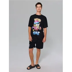 Sinsay - Dvodijelna pamučna pidžama SpongeBob - crno