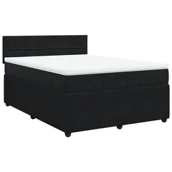 Vidaxl Box spring postelja z vzmetnico črna 140x200 cm žamet