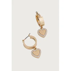 DKNY Uhani HEART zlata / transparentna