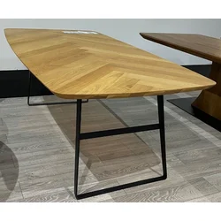 Casa Padrino luxury dining table natural/black 240 x 110 x H. 77 cm - Rectangular kitchen table solid wood table top - Solid wood dining room furniture - Luxury dining room furniture