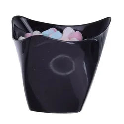 Plastični lonček z zasukanim robom ČRNE barve 170 ml/25 kosov