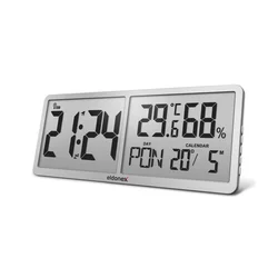 ELDONEX ECL-1110-SL - Digitalni zidni sat TimeCheck 4xAA, srebrne boje