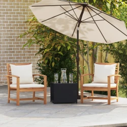 Stolica 2 Komad Smeđa i krem 65 x 60 x 76,5 cm Čvrsto teak drvo
