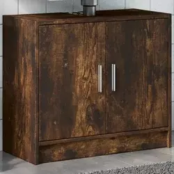 Ormarić za umivaonik boja dimljenog hrasta 63x29x55 cm drveni