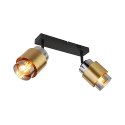 Globo 15560-2 - Spot svetiljka MILLEY 2xE27/40W/230V, crna/mesing