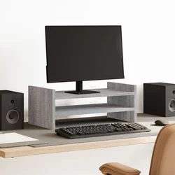 Stalak za monitor siva boja hrasta 50x27x20cm konstruirano drvo