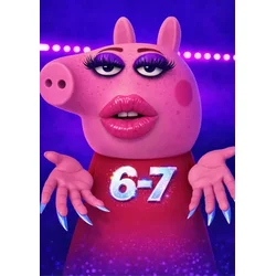 Plakat 6-7 šest sedem 30x40 cm smešen meme