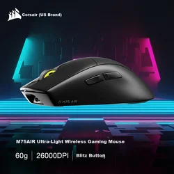 Uscorsair Bežični miš, Bluetooth, USB, 26000 DPI, Crni