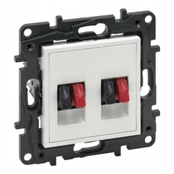 LEGRAND NILOE STEP MODUL BELA VTIČNICA ZA HI-FI ZVOČNIKE 2X TERMINALA 4MM2 863186