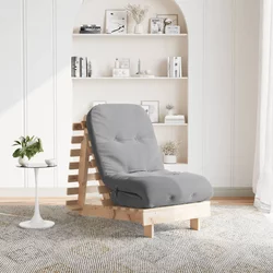 Futon na razvlačenje s madracem 60x206x11 cm masivna borovina