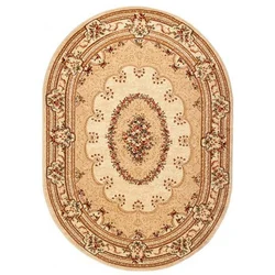 Chemex Preproga Yesemek Oval Tradicionalna Turška Izrezivanje 5889A Kremna Rjava 60x100 cm