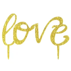 Akrilni okrasek za torto LOVE Gold