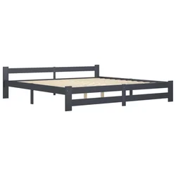 Okvir za krevet od masivne borovine tamnosivi 200 x 200 cm