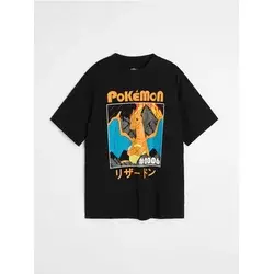 Sinsay - Pamučna majica sa printom Pokemon - crno