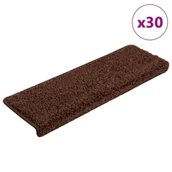 Prostirke za stepenice 30 kom 65x21x4 cm smeđe pravokutne rubove