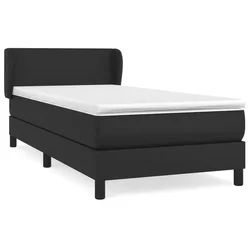Vidaxl Box spring postelja z vzmetnico črna 90x190 cm umetno usnje