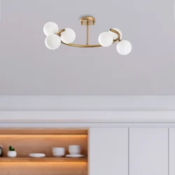 Opviq Luster Luminar-14141, 55x50x30cm, IP20, Zlatno-bele boje