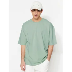 Trendyol Dark Mint Oversize/Wide Cut 100% T-Shirt