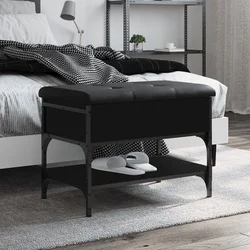 Klupa za cipele crna 62 x 42 x 45 cm od konstruiranog drva