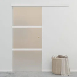 Klizna vrata od stakla ESG i aluminija 90 x 212 cm srebrna