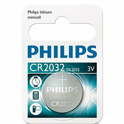 PHILIPS BUTTON CELL CR2032 LITHIUM 3V