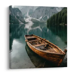 Slika leseni čoln v naravi - 30x30