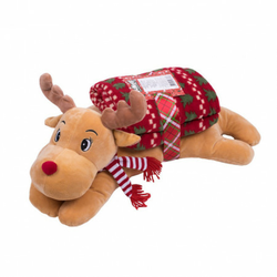 Ćebe za bebe sa igračkom jastukom Rudolf koji leži