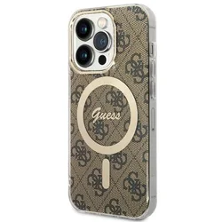 GUESS Maska za telefon iPhone 15 Pro 6.1, GUHMP15LH4STW, Magsafe, Braon