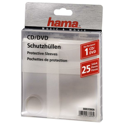 HAMA OVITKI ZA CD/DVD/BLuraY VREČKE ZA CD/DVD PROZORNE 25 KOS