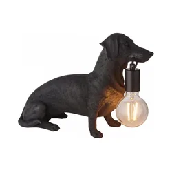 Endon 101188 - Stona lampa DACHSHUND 1xE27/10W/230V crna