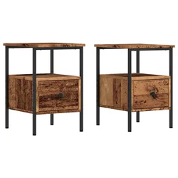 Vidaxl Nočne omarice 2 kosa starinski les 34x36x50 cm inženirski les
