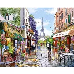 Dijamantski mozaik Prolećni Pariz, 40?50 cm