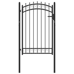 Vrata za ogradu EMMEN s šiljcima čelik 103x117 cm crna