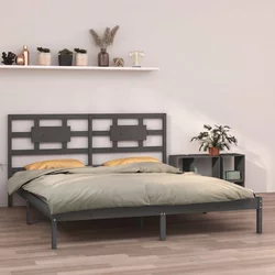 Den Posteljni okvir siv iz trdnega lesa 200x200 cm