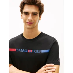 TOMMY HILFIGER Majica BRAND LOVE  modra / rdeča / črna