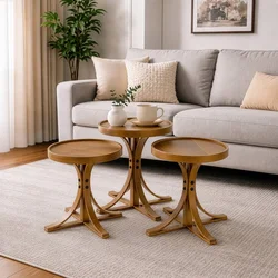 Hanah Home set od 3 umetnutih stočića Palm 3, hrast