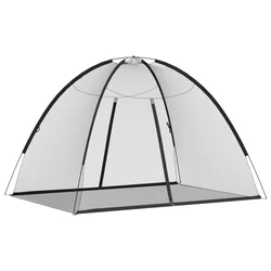 Komarnik Mongolia s vratima 220 mrežasti crni 200x150x140 cm